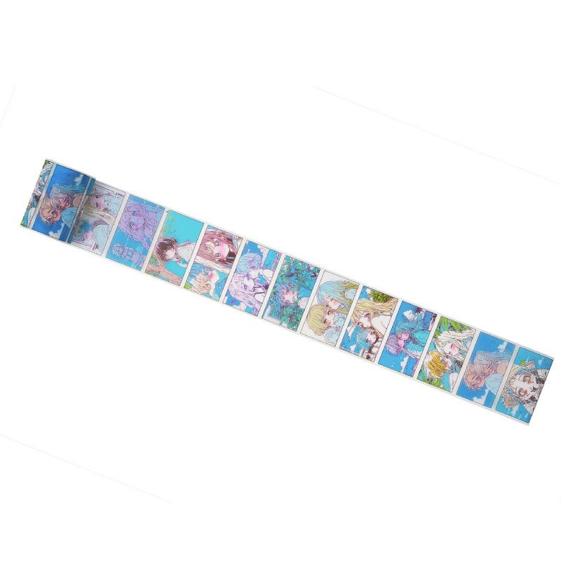 1roll Japanese Anime & Two-Dimensional Manga-Style Tape Stickers, Vibrant Character Designs for Journal Notebook Decoration Tape