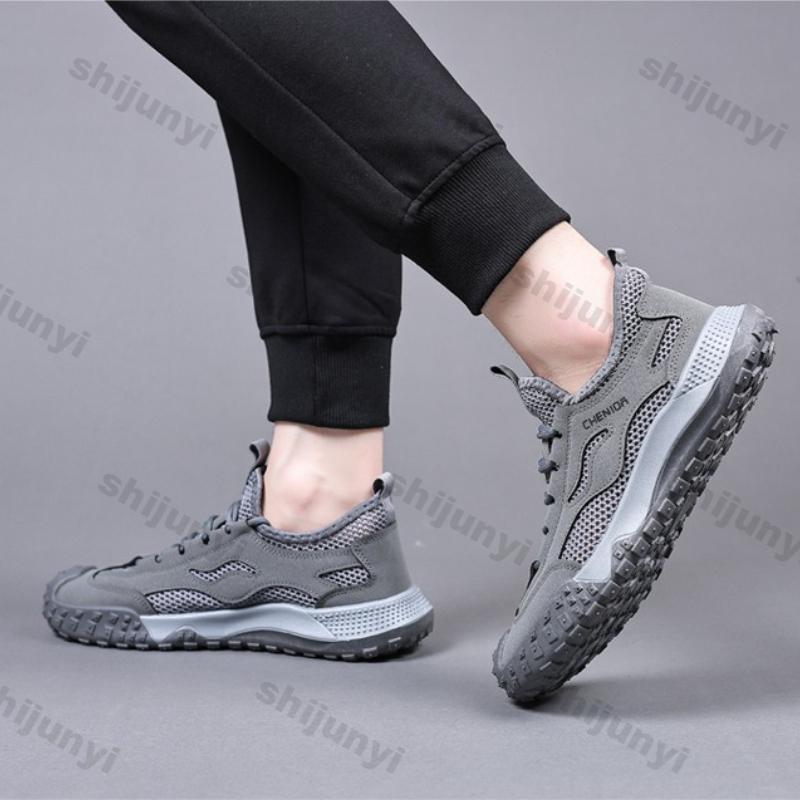 Fashion Men's Vulcanized Shoes 2025 Summer New Mesh Breathable Non Slip Sneakers Lightweight Comfortable Fashion Lace Up Casual Shoes