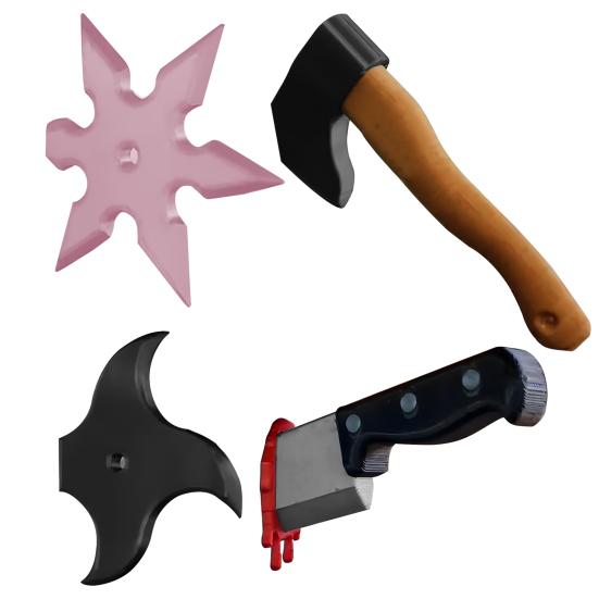 Bıçak Manyetik Buzdolabı Çıkartmaları Ninja Dart Balta Buzdolabı Mıknatısları Notlar Hatırlatmalar Mutfak Dekorasyonları için Dekoratif Buzdolabı Mıknatısları