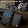 For iPhone 16 Plus Case JEEHOOD J09 RFID Blocking Card Holder Leather Back Phone Cover Compatible with MagSafe