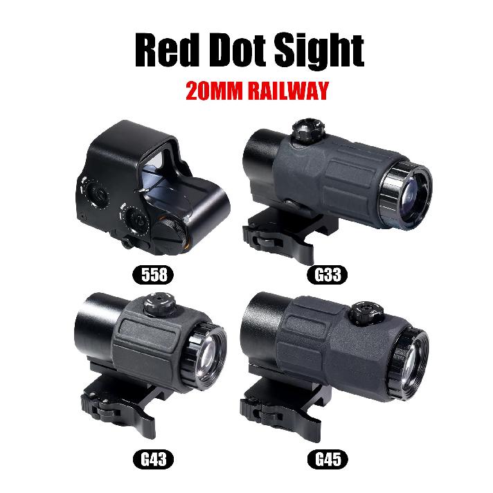 Eot**h G45 5X Magnifier Sight Scope G33 G43 3X Folding Side Flip Magnifiers Tactical Combo Hunting Amplify Adjustable Scopes