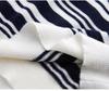 Women's 100% Wool Yangzi Knit Polo Collar Striped Retro Long Sleeve Sweater