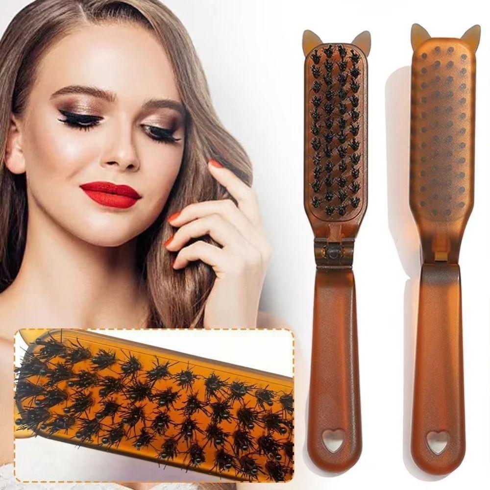 New Foldable Sideburns Fluffy Comb Anti Static Straight Curly Dual Purpose Massage Comb Hairdressing Tool