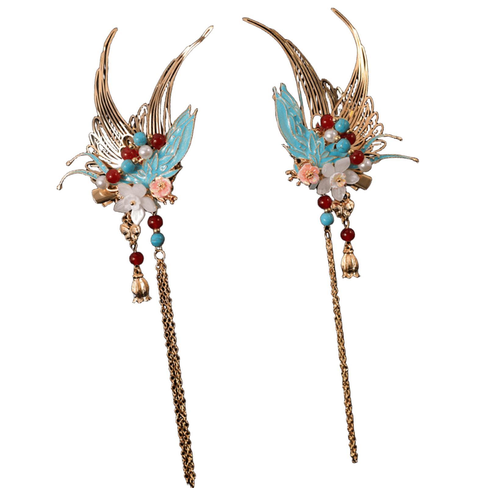 

Филигранная заколка для волос Буяо для девочек, старинная китайская заколка для волос с цветком, традиционная декоративная заколка Ханбок для косплея 1