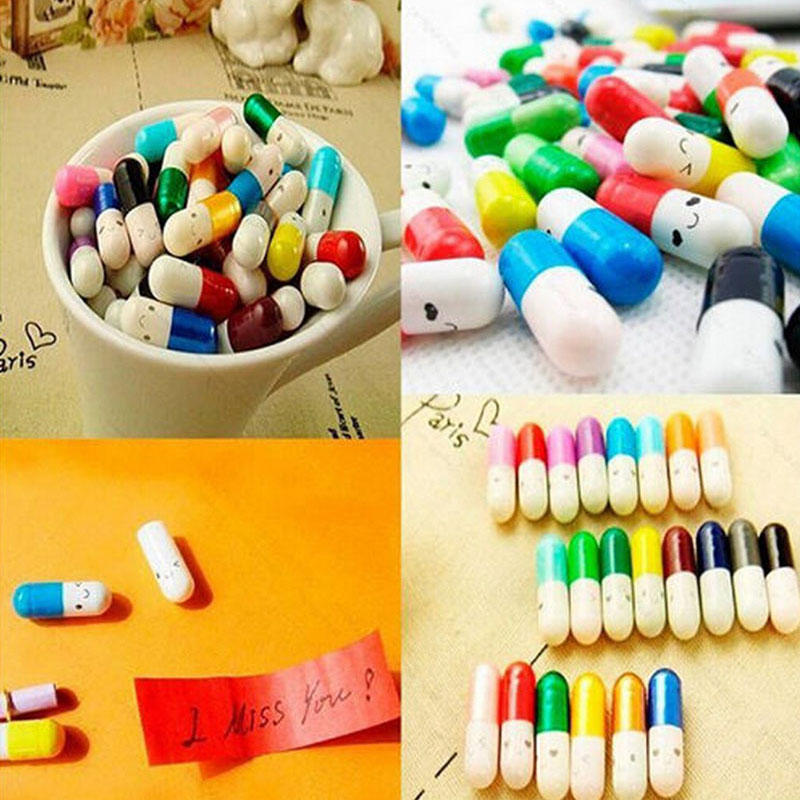 50 Pcs Message In A Bottle Capsule Letter Cute Love Friendship Half Color Pills