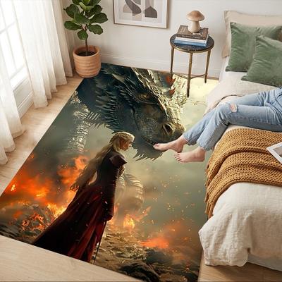 Dragon Woman Living Room Non-Slip Area Rug Soft Carpet for Bedroom Game Playroom Sofa Office Home Decor Doormat Christmas Gift C9211424