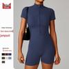 Women's Summer Zipper Short Sleeve Yoga & Dance Jumpsuit