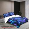 3pcs Hexagon Pattern Bedding Sets 3D Printed Blue Purple Geometric Duvet Cover Sets With Pillowcases No Filling Cool Visual