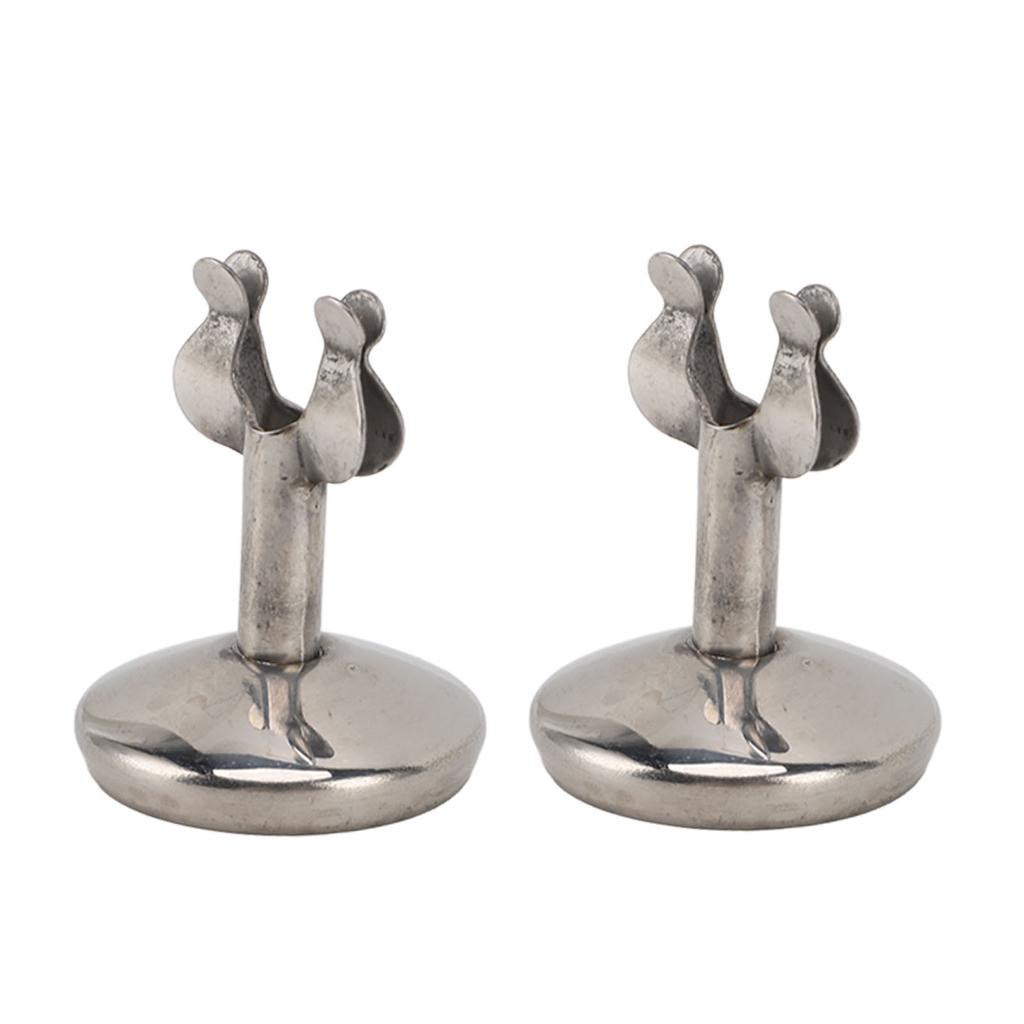 2Pcs Table Number Stands Stainless Steel Round Stable Base Sturdy Simple Place Card Holder for Wedding Party Office M
