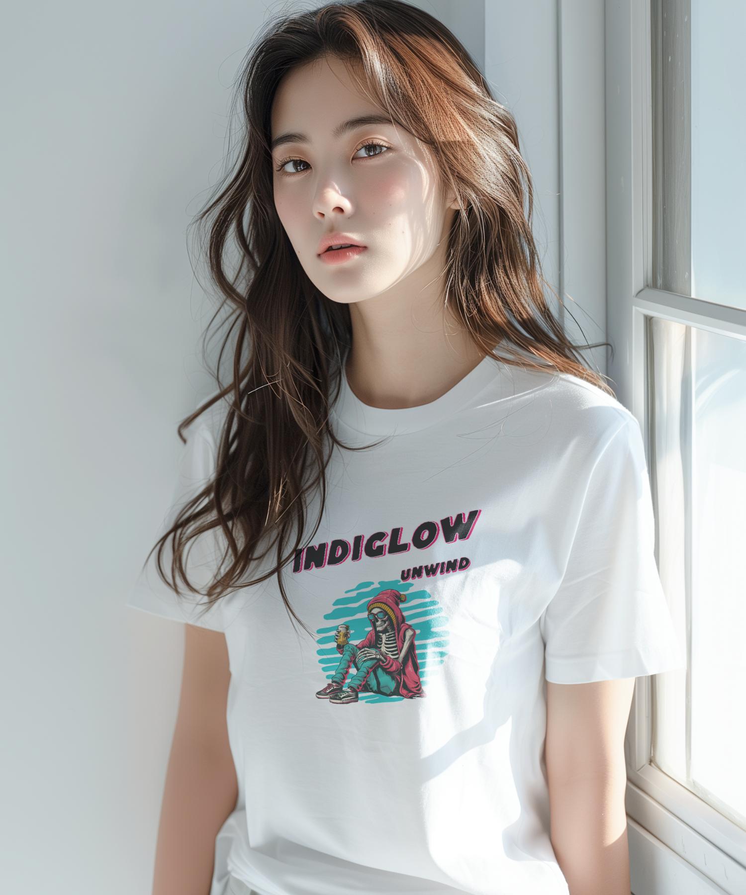 Парные футболки Indi Glow Скелет Расслабляющий Принт Black/S