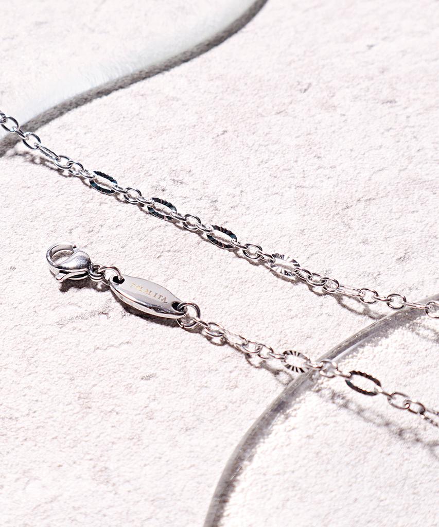 Polalita Flat Shining Slim Chain Anklet (Plt-Ak-014_Sv)