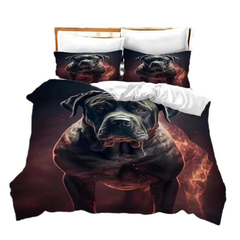 3D High Definition Digital Printing Three-piece Set Domineering Adult Dog Duvet Cover Bedding Kit
