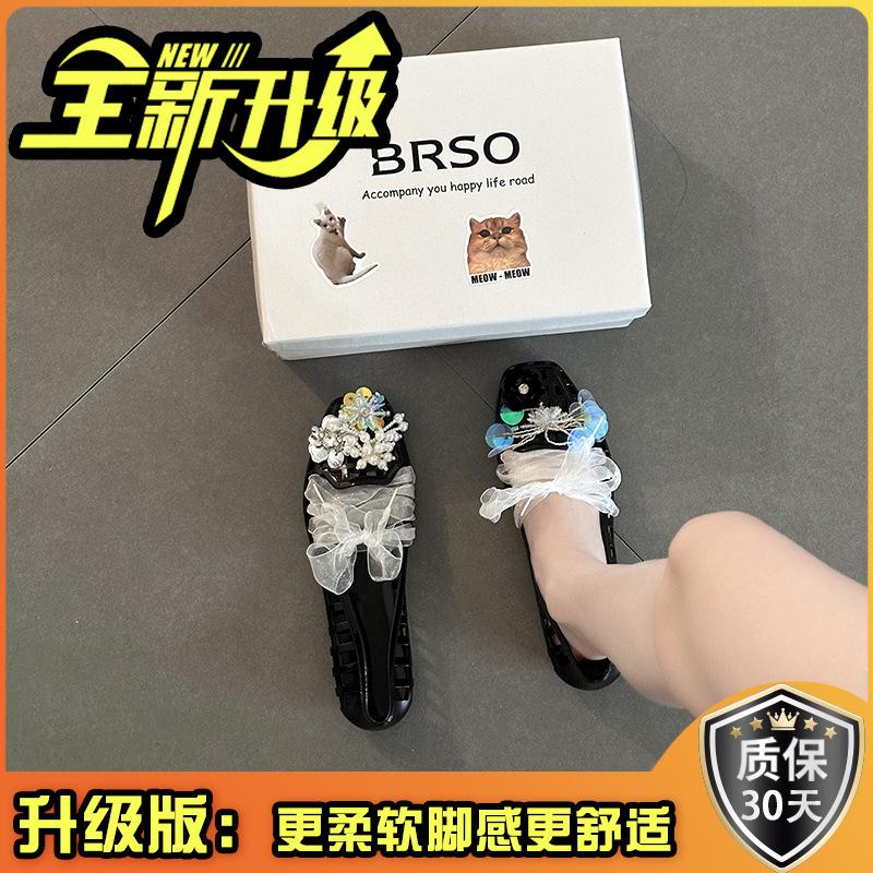 Korean version of fashionable versatile casual design bow Mary Jane shoes women's 2025 summer new exquisite ribbon single shoes