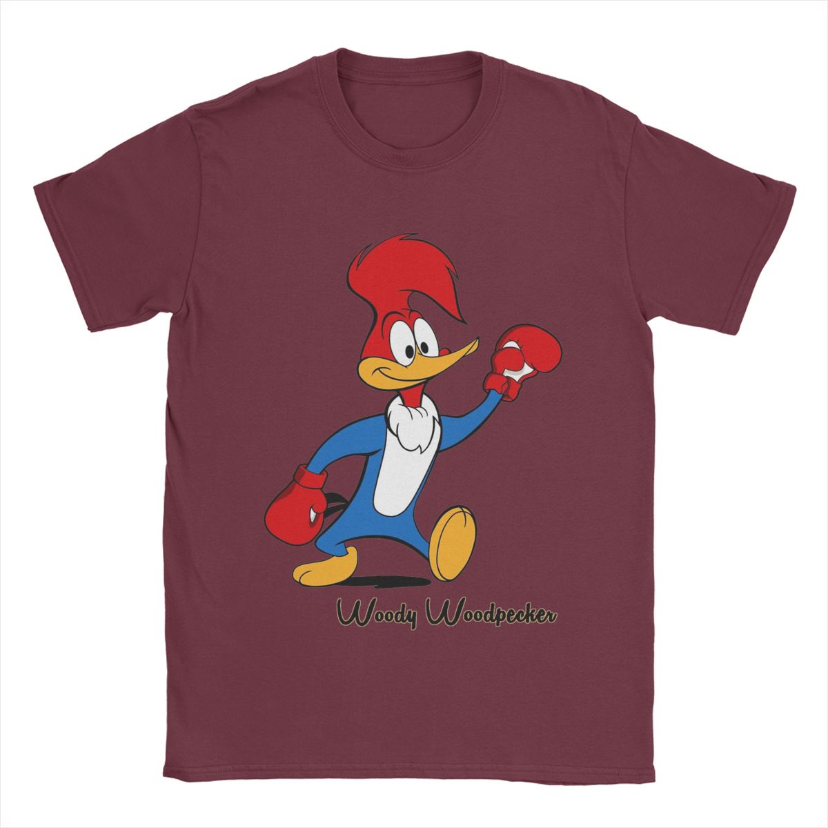 

Woody Woodpecker Boxing Men T Shirts Vintage Tee Shirt Short Sleeve Crew Neck T-Shirts 100% Cotton Plus Size Clothing M