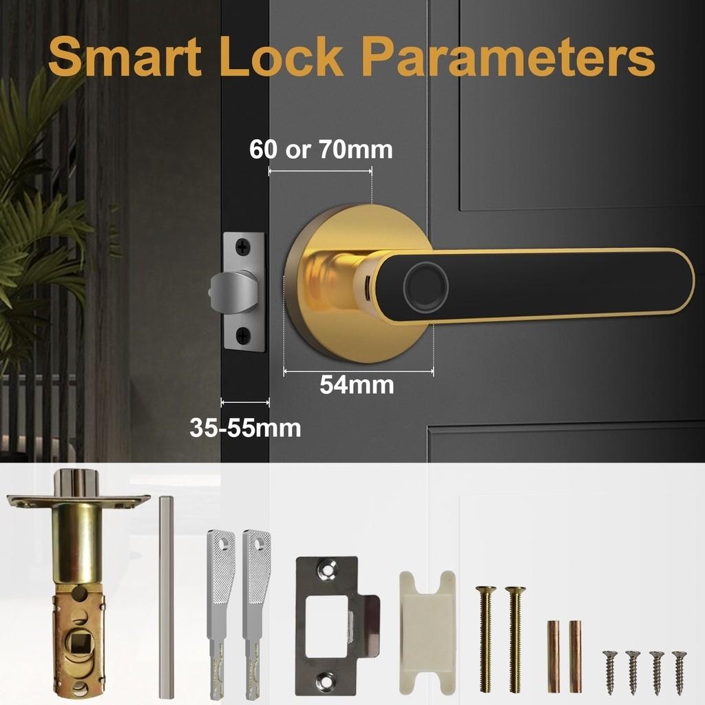 6 In 1 Tuya Smart Door Lock Remote Unlock Fingerprint Handle Lock HDB Password Door Lock Smart Door Knob Lock Apartment