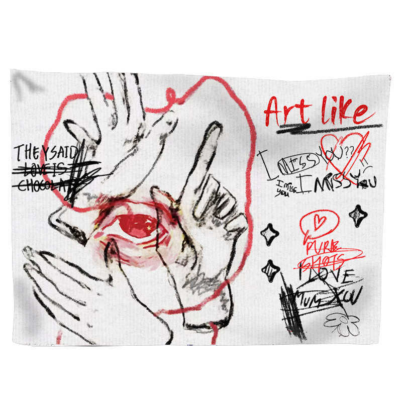 

Gothic Rock Dark Y2K European American Style Wall Hanging Tapestry Unique Alternative Subculture Personalized Background Decor 74x94cm(29x37in)