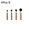 1/4 Pezzi Manico in Legno Acciaio Inossidabile Misurini Cucchiai Strumenti per la Cottura Set Cucchiaio Misurino per Caffè Accessori Scala da Barman