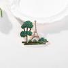 Creative Diamond Green Tree Tower Brooch Personalized Green Eiffel Tower Brooch Pin Clothing Accessories