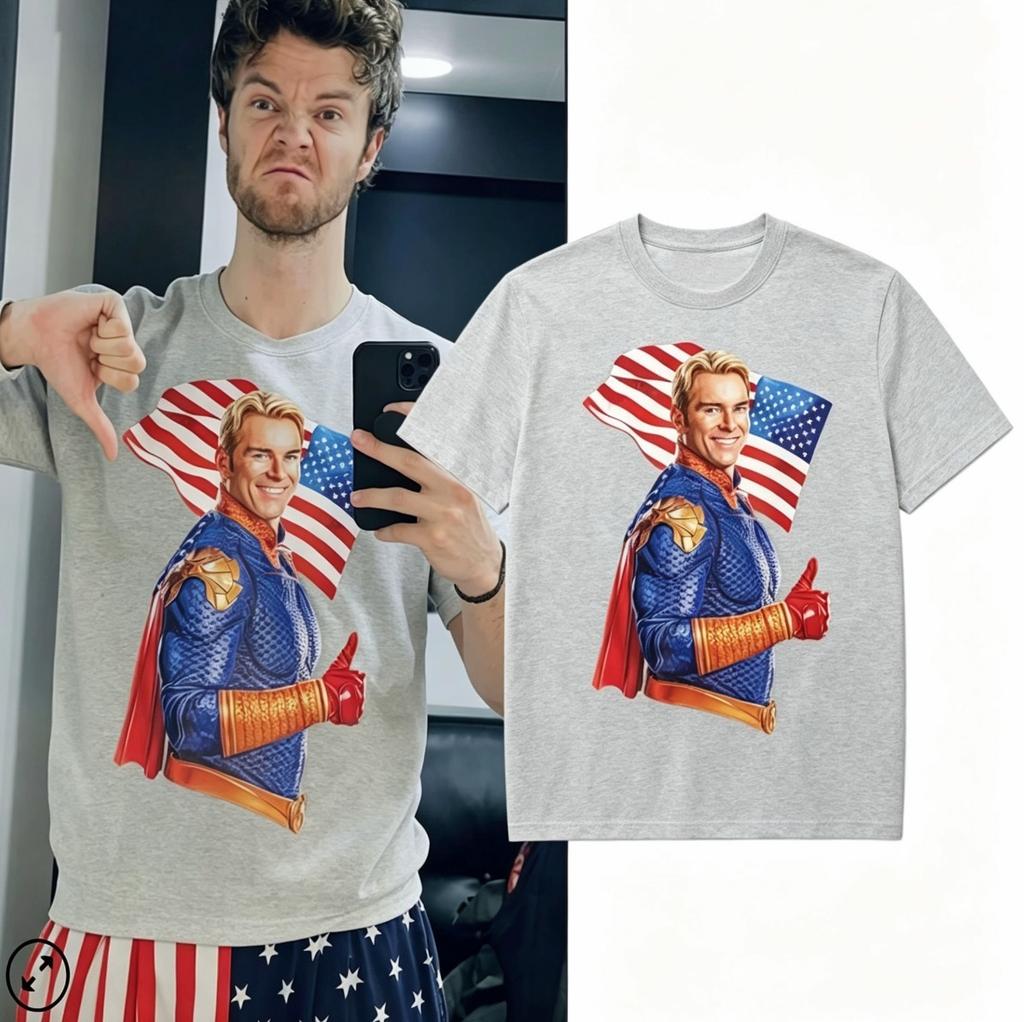 American TV The Boys Homelander Graphic Cotton Tee Unisex Summer Short Sleeve Fashion Brand Tee Luxury Casual Vintage Tees