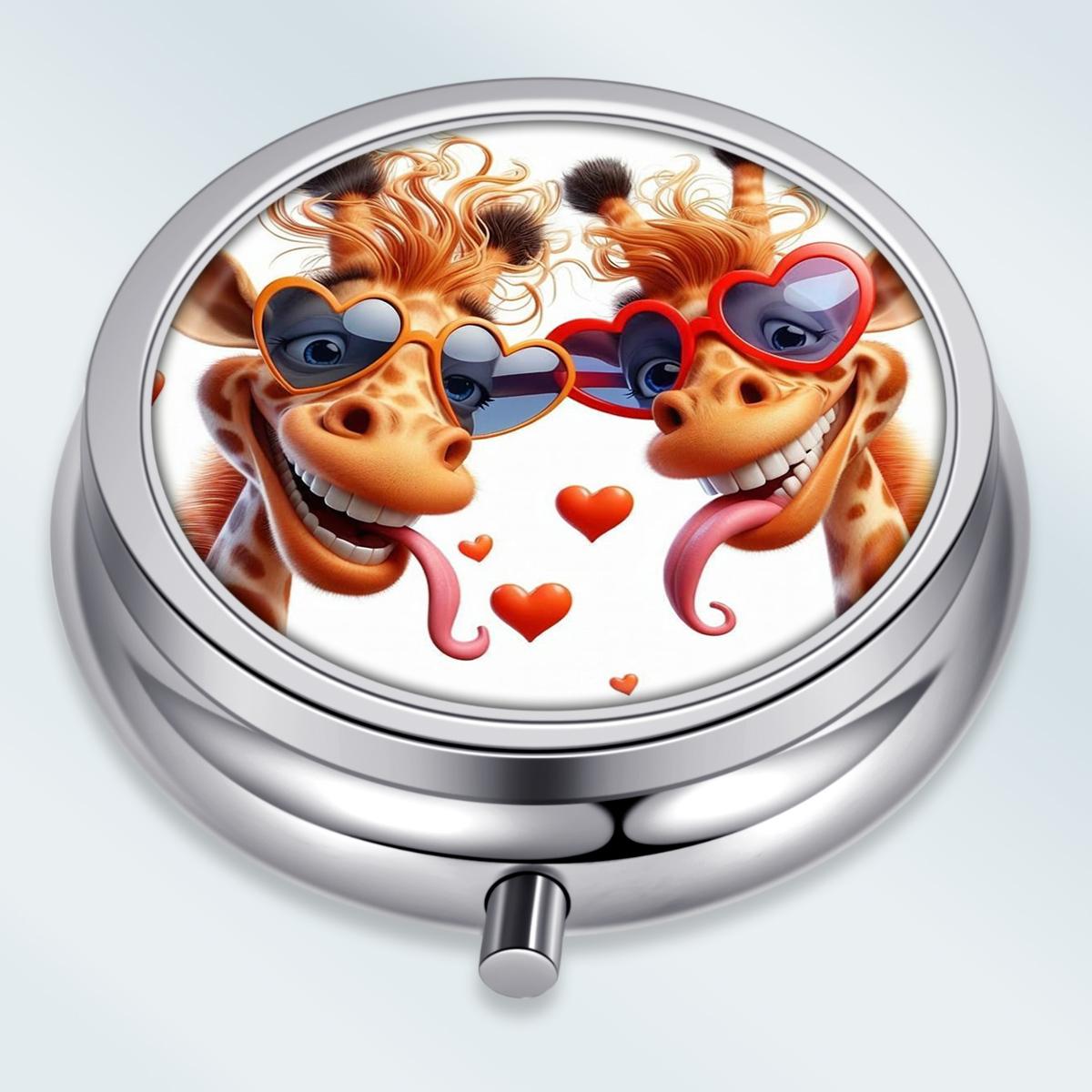 

Portable Pill Box with 3 Compartments, Mini Metal Medicine Organizer Case, Cute Printed Pill Container for Vitamins, Pills, Jewelry, Travel, Daily Use різнокольоровий
