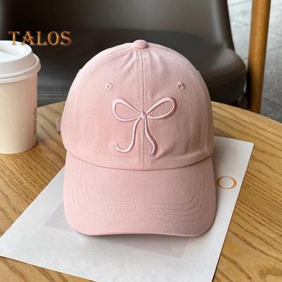 Cappello da baseball con fiocco ricamato, tesa lunga, circonferenza della testa regolabile, protezione solare, anti-UV, berretto sportivo da esterno, copricapo estivo per escursioni, viaggi, shopping