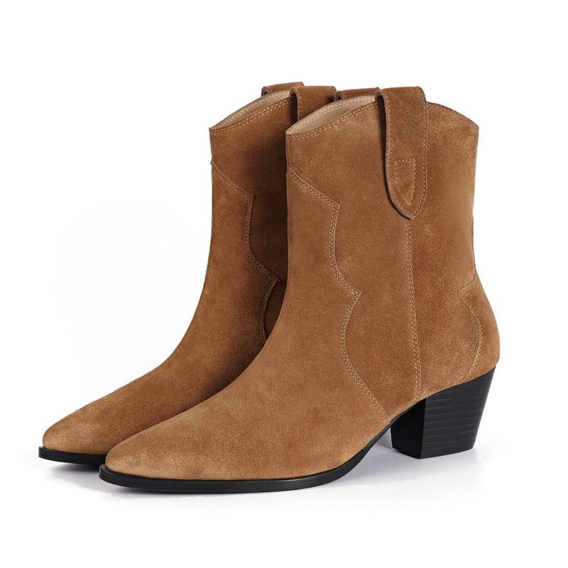 

ODM короткие сапоги антикварные, женские длинные сапоги тонкие сапоги длинные сапоги расширенный обхват голенища женская обувь зима, кожаная обувь 39 верблюд