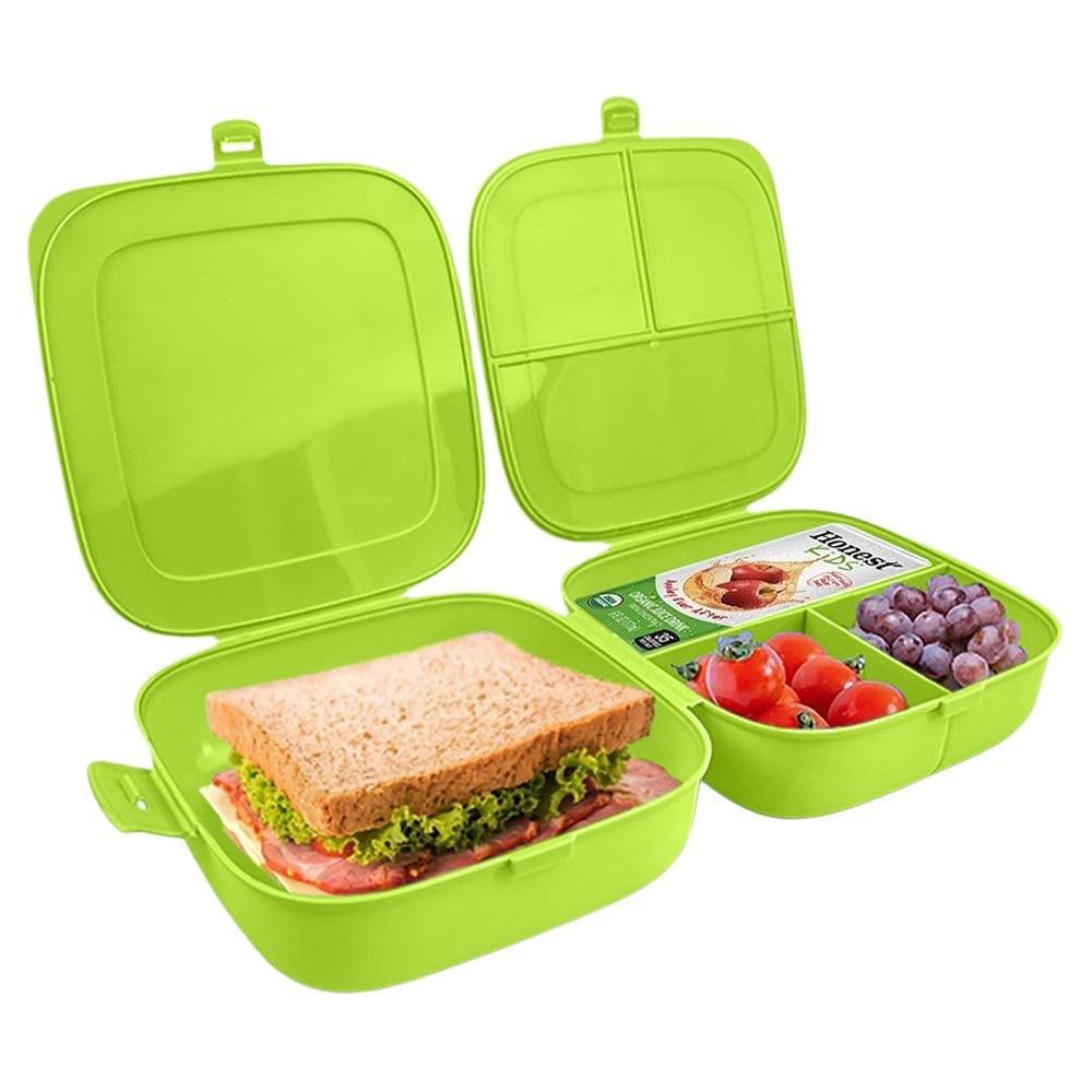 Green lunchbox, divided, 2 x 700 ml