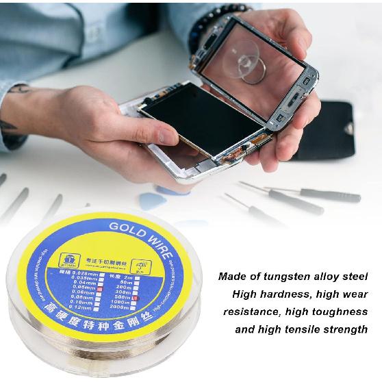 Zunate 0.05mm Tungsten Alloy Steel Screen Separation Wire, 500m, Silver, For Electronics Repair, Part Number: 1 8f50bf69-6789-4666-af63-9c30d2c79ead
