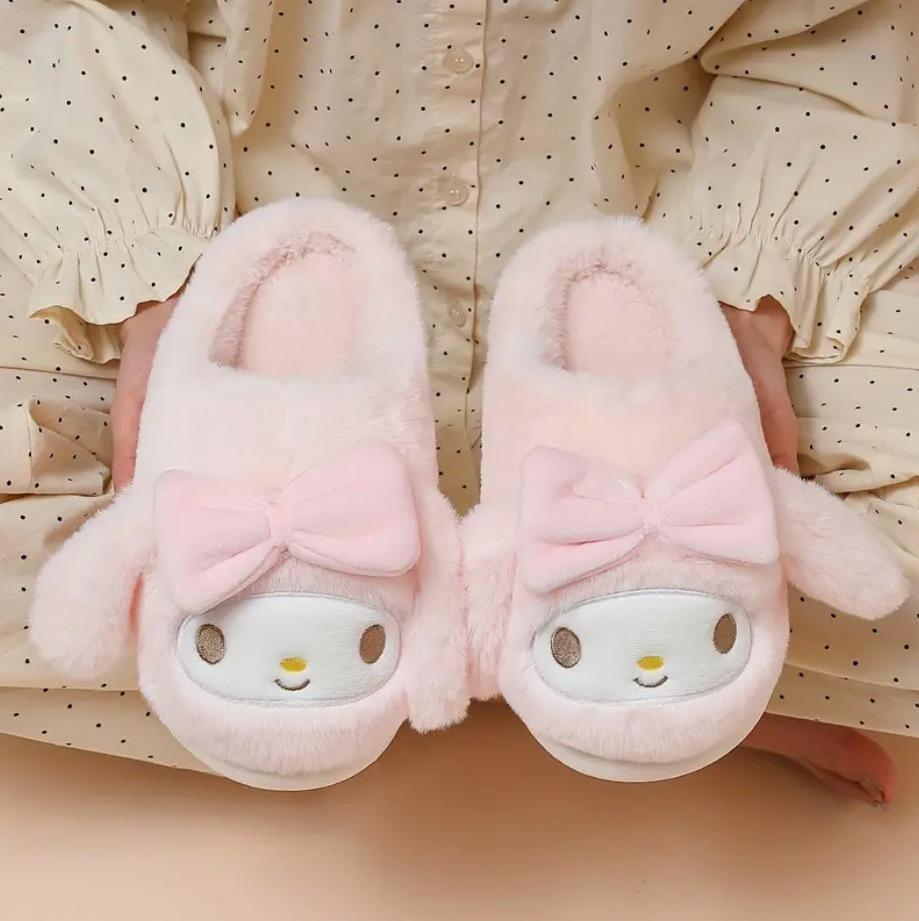 Хлопковые тапочки женские зимние домашние флисовые утолщенные мешковины с милым рисунком родитель-ребенок пушистые тапочки