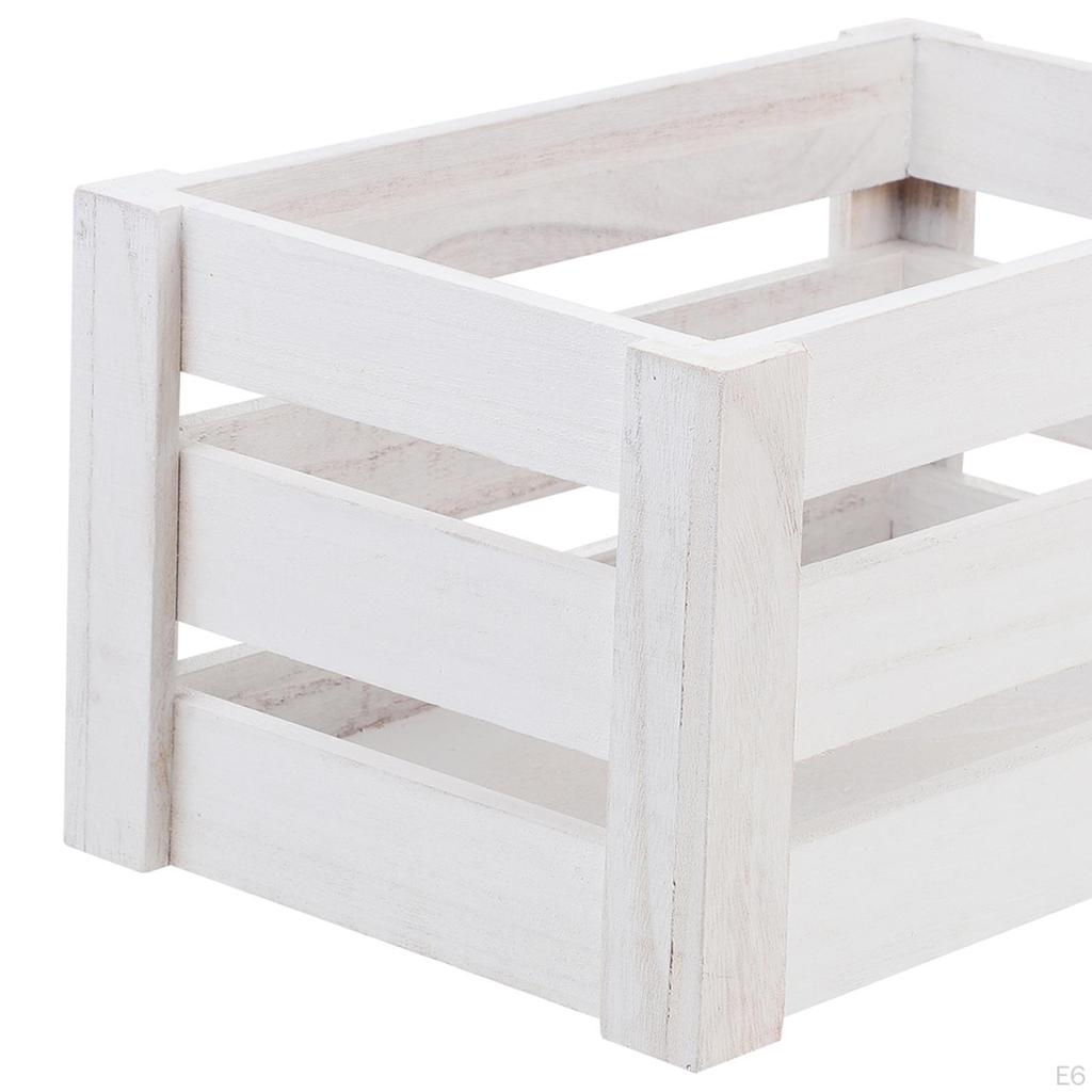 Vintage Holzkiste Desktop Organizer Korb Natürliche Robust Container Bin Holz Massivholz