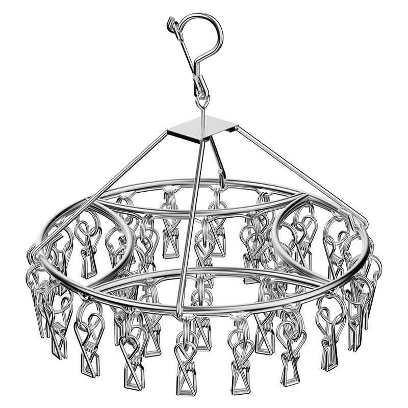 Multi-Clip Stainless Steel Drying Rack for Socks and Underwear