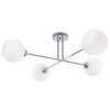 Asturia Ceiling Lamp Chrome 4-Flat White Lampshade E27