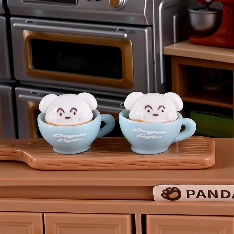10 Pcs Dollhouse Miniatures Puppy Snow Top Coffee Mug Model Micro Landscape Ornaments Pretend Play Toys Diy Accessories Material