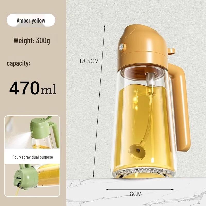Automatic Household Cooking Oil Spray Bottle - Thickened, Non-Hanging, Atomizing Pour for Kitchens
