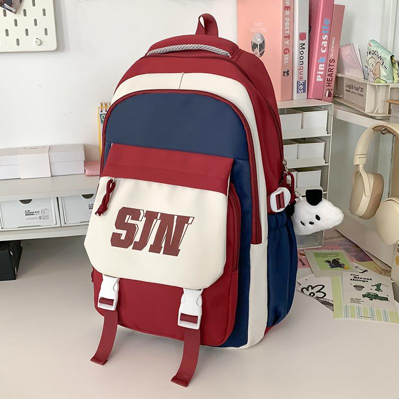Children's Schoolbags Elementary School Students  Junior High School Students Contrasting Color Large Capacity Backpack