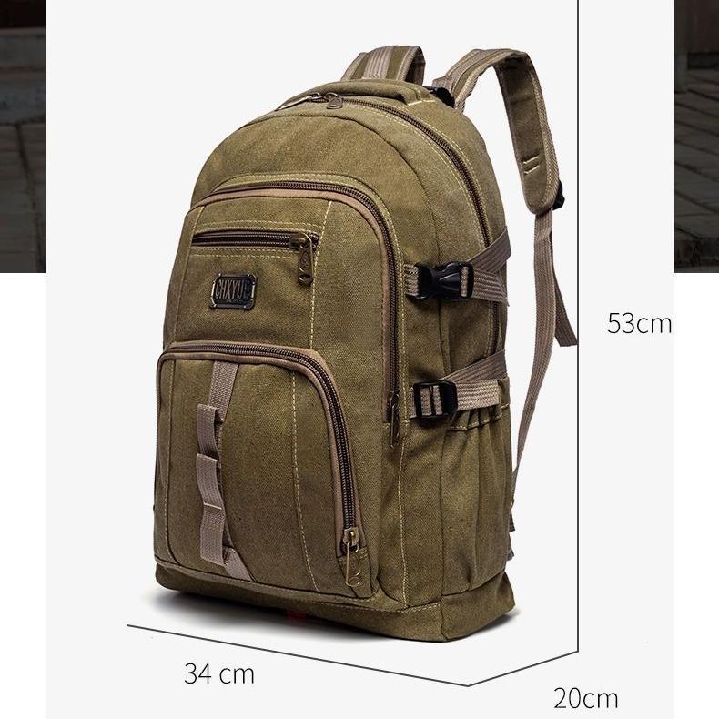 Rucsac retro durabil din pânză pentru bărbați și femei - timp liber în aer liber și utilizare la școală