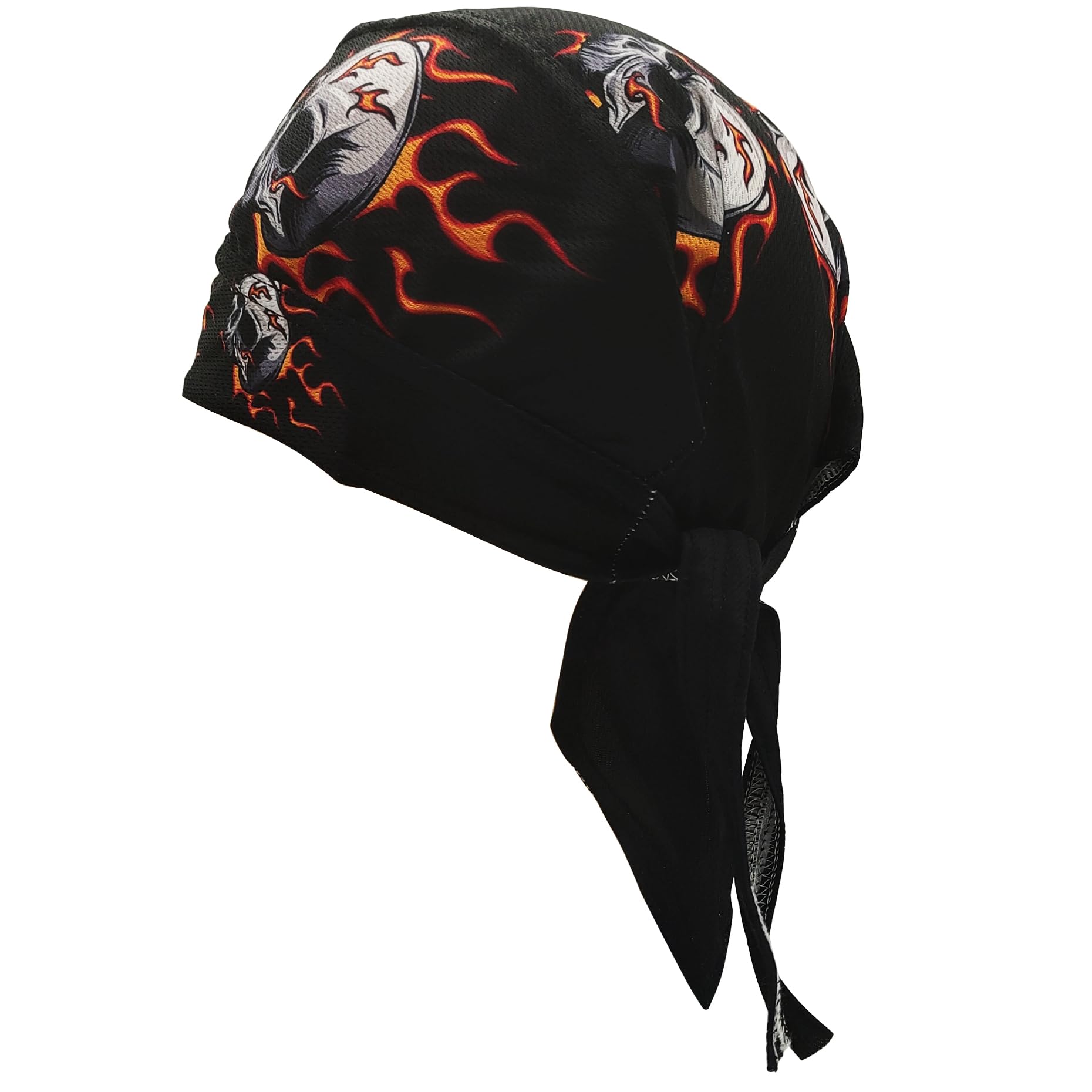 Trifong Bandana Cap Skull Mesh Hat Men s Black Bandana Quick-Drying Sweat-Absorbent Bandana Adult Bandana UV Cut Sweat Stopper Breathable Material