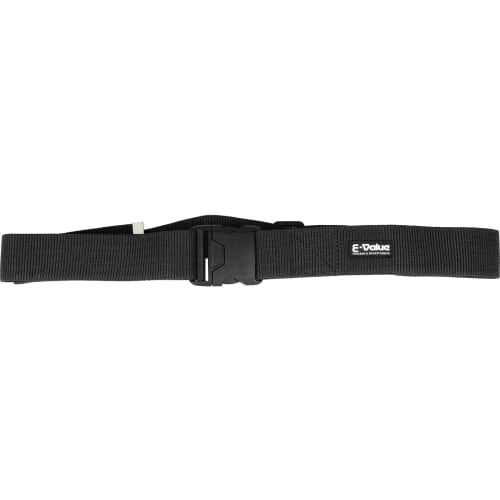 E-Value One-Touch Buckle Belt, 50mm Wide, Usable Length 700-1200mm, Vertical Fold Resistant GI Woven, Black