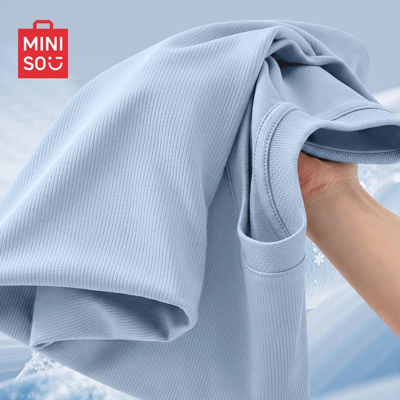 MINISO Herren Quick-Dry Atmungsaktives Kurzarm-T-Shirt