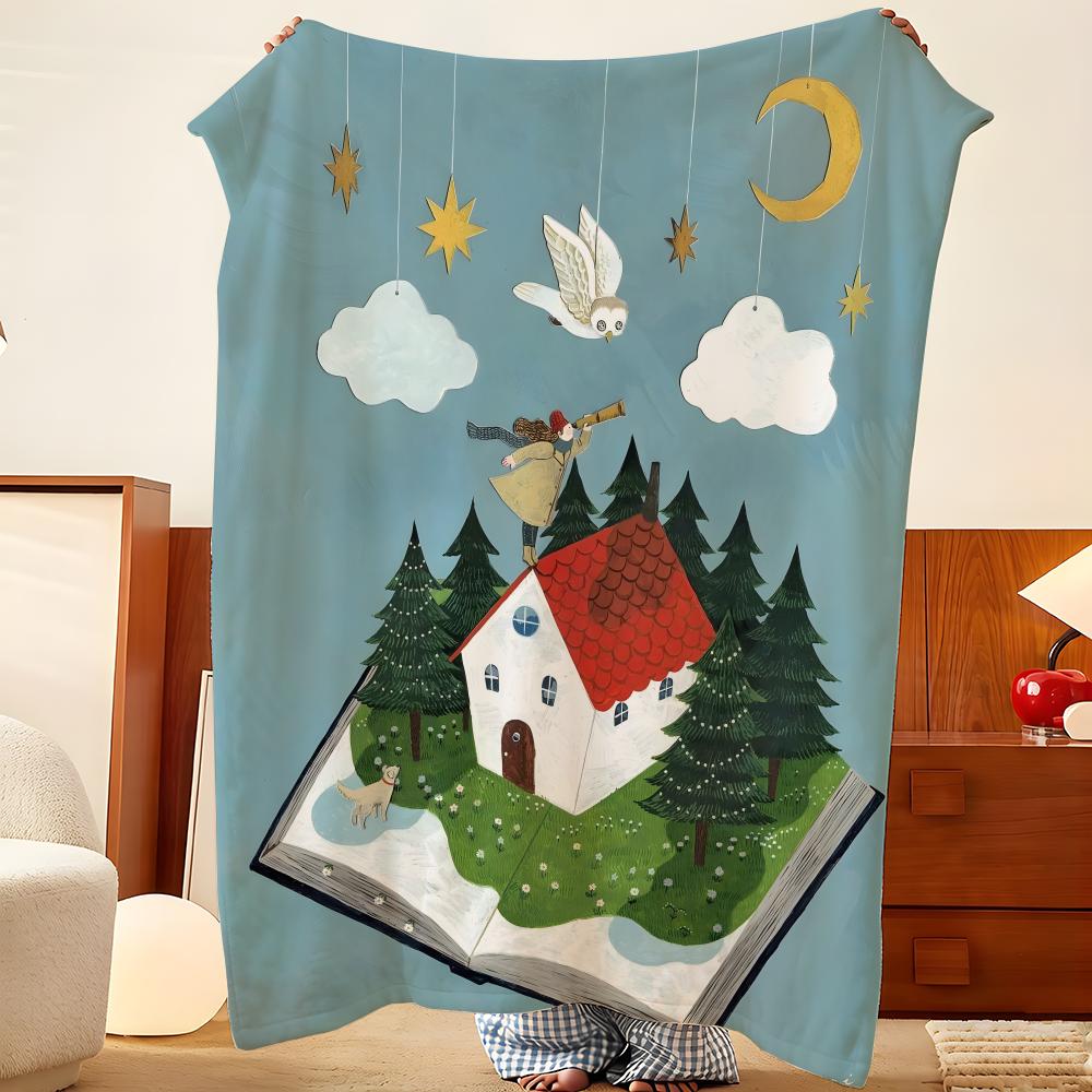 Artist K-kunomari Throw Flannel Throw Blanket, Lightweight Cozy, Durable Washable Cute Cool