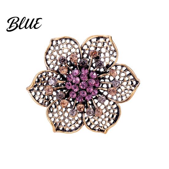 Alloy Swan Brooch Rhinestone Wreath Artificial Gemstones Lapel Pin Retro