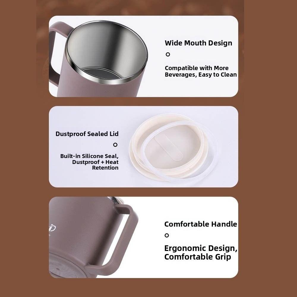 Reusable Coffee Mug Large Capacity Milk Tea Cup Fashion Insulated Drinking Cup  Office Drinkware