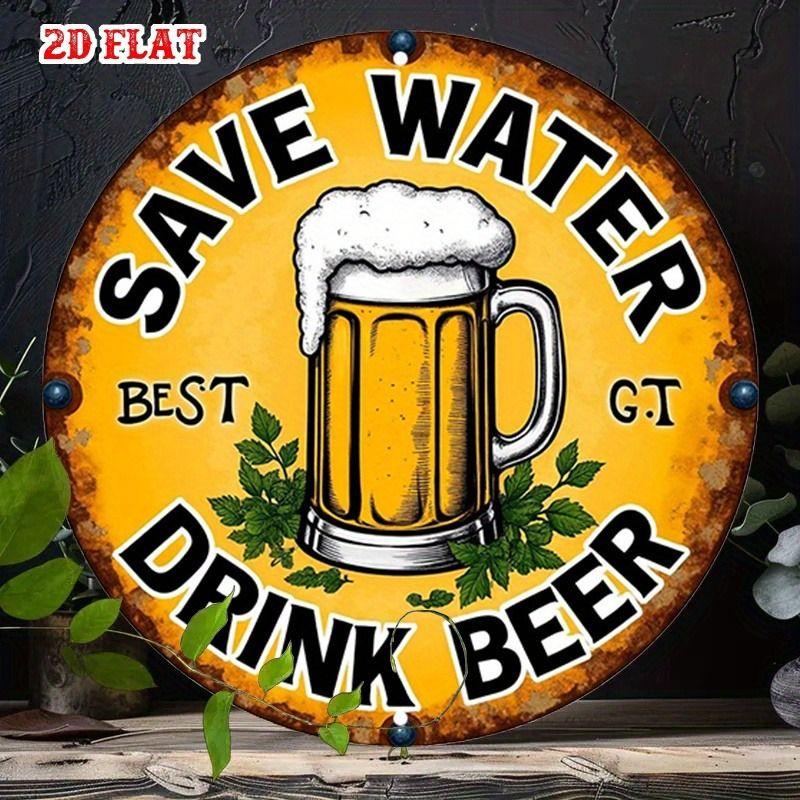 Retro Girl Tin Metal Logo Round Painting for Bar Restaurant
