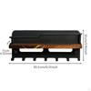 Wall Shelf with Hooks ScrewMounted Key Holder Wooden Entryway Organizer for