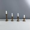 Decorative European Style Pillar Candlestick Non-slip Gold Adornment Candle Stand Bronze Vintage Table Candle Holder Party