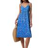 Women's Spaghetti Strap Backless Bow Loose Casual Beach Holiday Dress Sundress