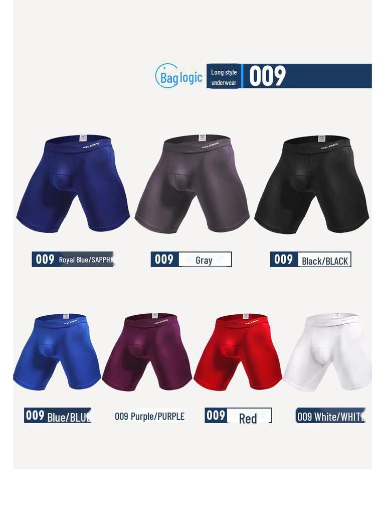 Men's Anti-Friction Quick-Dry Long Boxer Briefs for Running