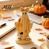 Seasonal Home Decorations Halloween Patchwork Ghost/Pumpkin Man Statue Ornament, Resin Creative Desktop Figurine, Unique Holiday Gifts Cute Sculpture