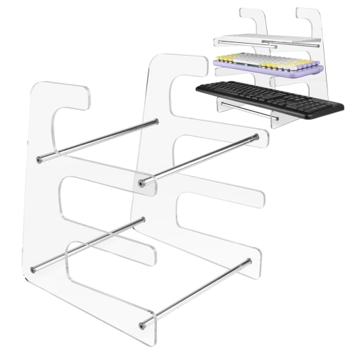 3-Tier Keyboard Stand, Acrylic Keyboard Organizer | Acrylic Storage Rack Display Stand Holder - Mechanical Computer Test Board Stand, Display Stand Ho