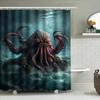Einzigartige Oktopus-Badematte Duschvorhang Wasserdicht Dekorative Badezimmeraccessoires Dunkelviolett Cthulhu Tentakel Künstlerischer Druck Ho